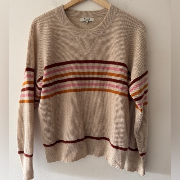 Madewell 100% Cashmere Sweatshirt in Hendry Stripe Sweater - Picture 2 of 7